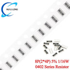 100PCS 0402 Network Resistor 5% 8P 2x4P 1/16W 0 30 33 51 56 68 75 82 100 220 470 1K 1.5K 2K 5.1K 6.8K 8.2K 10K 15K 47K 510K ohm