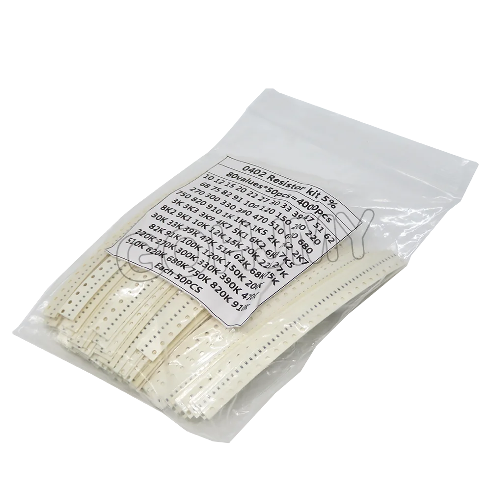 200PCS 660PCS 720PCS 4000PCS 0402 0603 0805 1206 1210 2512 SMD Resistor Kit 10K 100K 1K 1R 100R 220R 1% 5% Assorted Kit