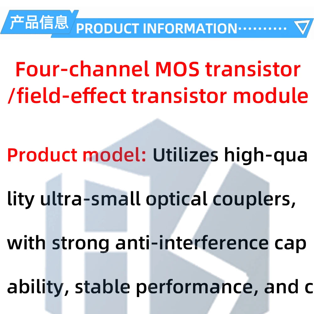 MOSFET 4-Channel Pulse-Triggered Switch Controller Board with PWM and Optocoupler Isolation for Motor and LED Lighting DC5V-20V