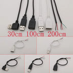2 Pin 4 Pin Wire 5V USB 2.0 A Male Female Power Plug Pigtail Cable Jack Charging Cord Extension Connector 0.3m 1m 2m