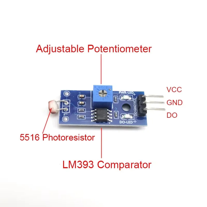 1/3/5/10PCS LDR Photoresistor Sensor Module Light Intensity Detection Brightness Light Sensor for Arduino LM393
