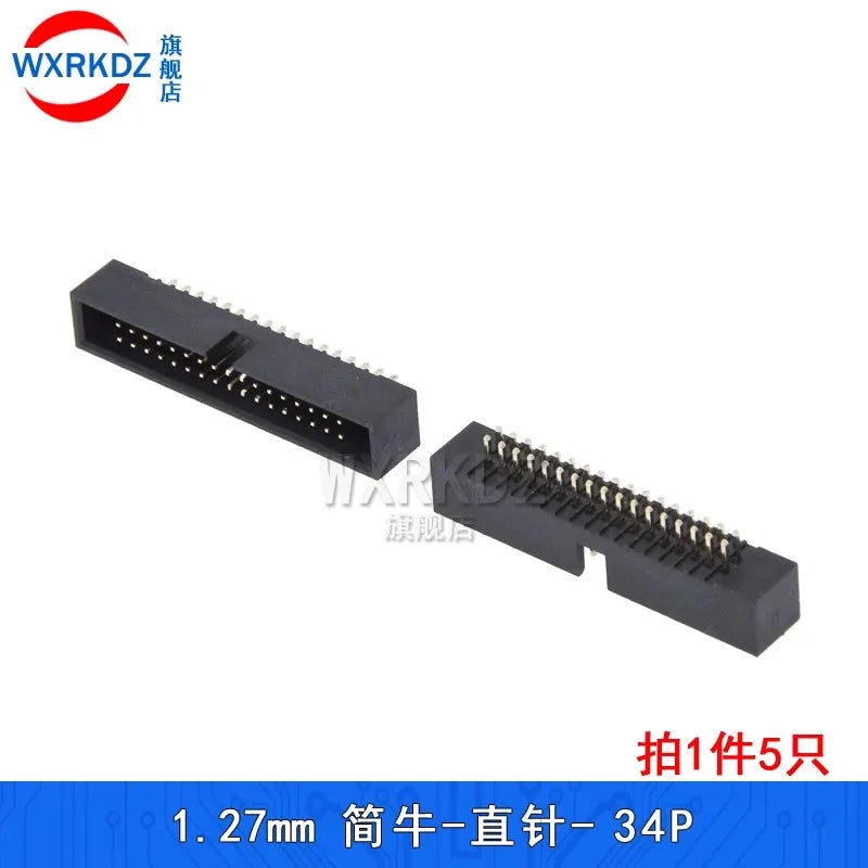 10pcs 1.27MM 6/8/10/20/24/26/34/40/44/50/60P 60PIN JATG IDC3 MALE SOCKET straight idc box headers PCB CONNECTOR DOUBLE ROW  IDC3