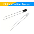 10Pairs F3 3mm F5 5mm 940nm LEDs Infrared Emitter and IR Transmitter Receiver Diode Diodes 301A Infrared to tube For Arduino