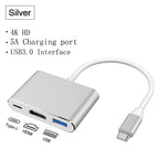 3 IN 1 3.0 USB Multi-function HUB For Samsung Galaxy S23 S22 Ultra Type-C To HDMI Adapter Note 20 10 iPhone 15 16 5G OTG Adapter