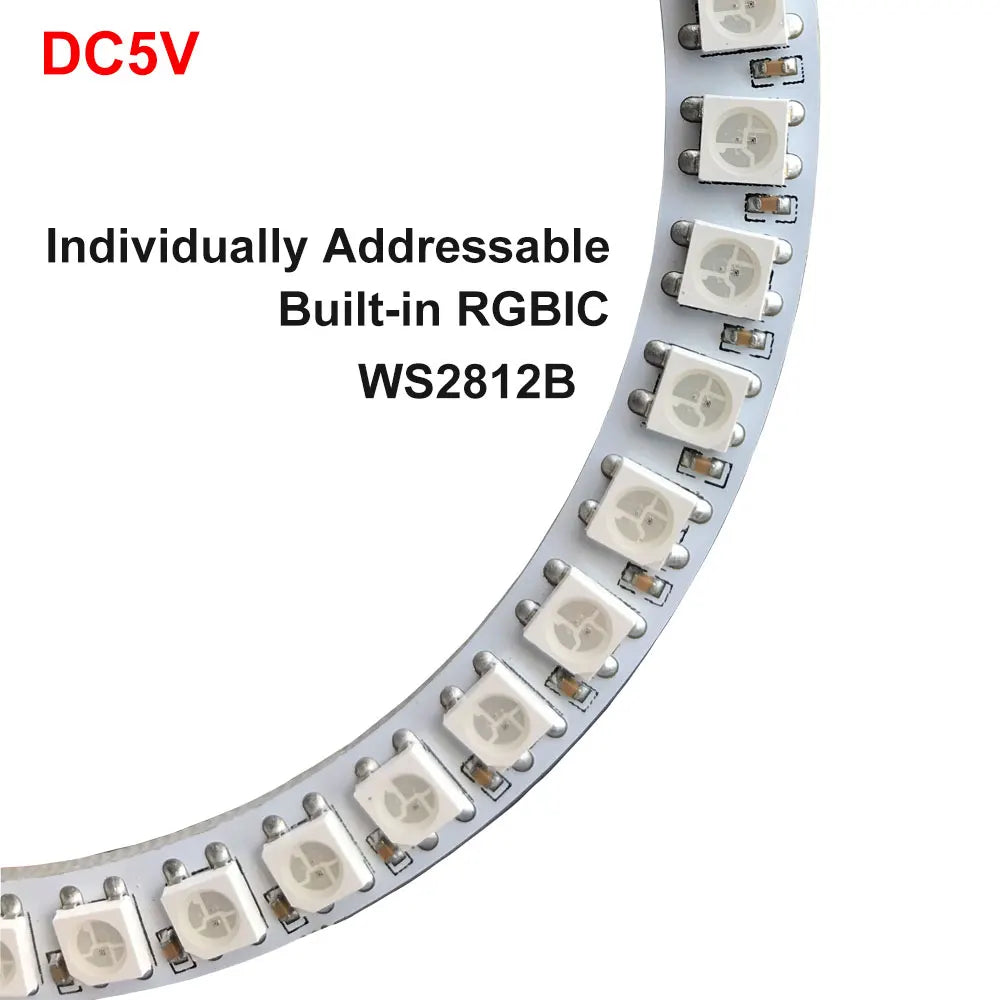 DC5V 12V WS2812B SK6812 Luces Led Ring Smart 5050 RGB BuiIt-in IC 3Pin Individually Addressable Pixel Round Modules Light