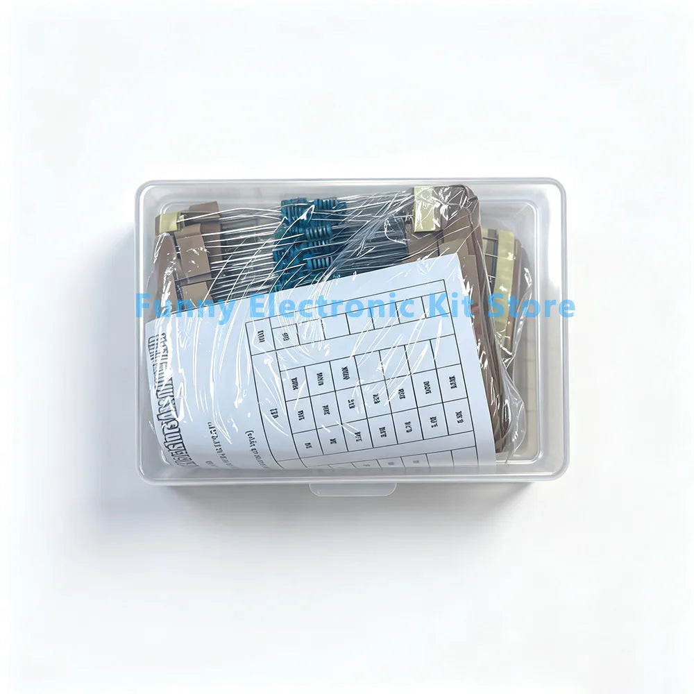 600Pcs Assorted Metal Film Resistor Kit 30 Values 1/4W 1ohm-10Mohm 1% Tolerance Resistance for Electronics Projects