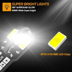 10/20PCS W5W T10 LED Bulbs Canbus 5730 8SMD 12V 6000K 194 168 LED Car Interior Map Dome Lights Parking Light Auto Signal Lamp