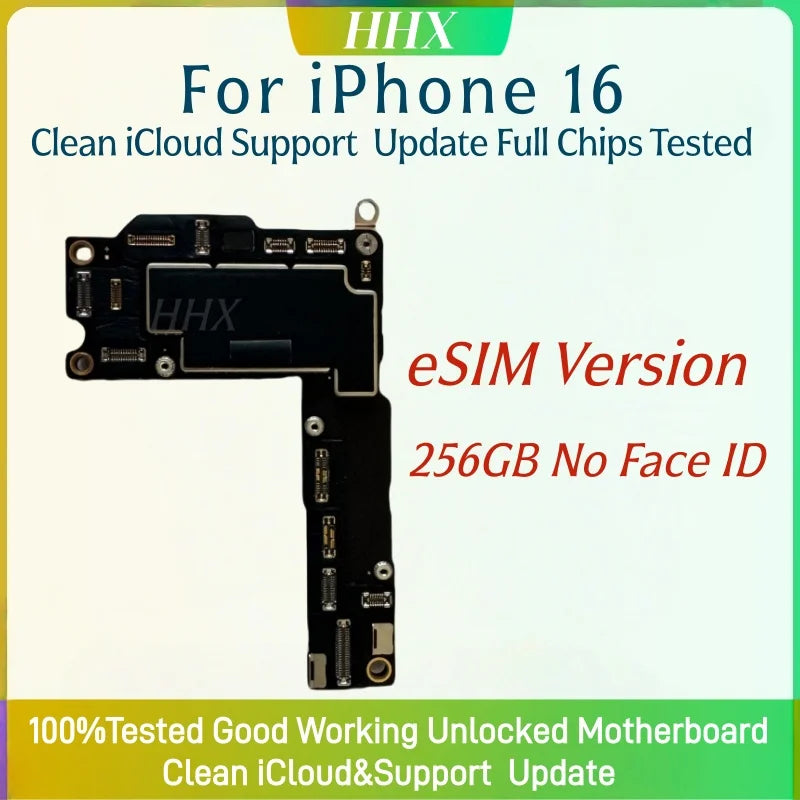 512GB Mainboard Clean ICloud With System For iPhone 16 256GB Logic Board 128GB Full Function Support Update Face ID Motherboard