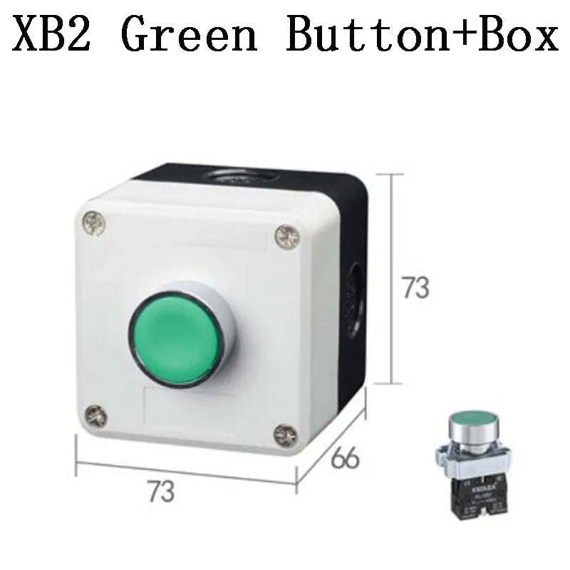NEW XB2 Metal button switch control box start stop industrial identification symbol self reset circular emergency stop SWITCH