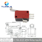 16A 250VAC SPDT Momentary Travel Limit Micro Switch 1NO1NC 3/6Pin Lever Roller V-15 V-151 V-152 V-153 V-154 V-155 Microswitch
