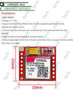 SIM800L V2.0 5V Wireless GSM GPRS MODULE Quad-Band W/ Antenna Cable Cap