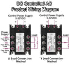 EARU Three Phase Solid State Relay Module DC Control AC SSR AC Control AC 10A 25A 40A 60A 80A 100A 150A 200A Heat Sink 480VAC