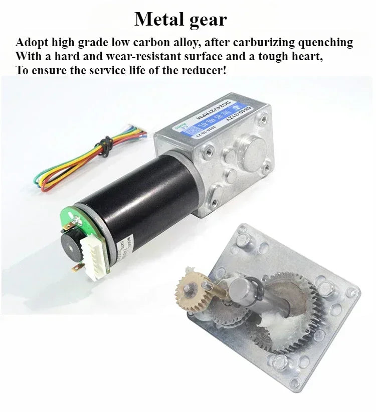 1pc 5840-31ZY Scroll Hall Encoder Geared Motor 12V 24V Hanger Motor Metal Gear Forward Reverse
