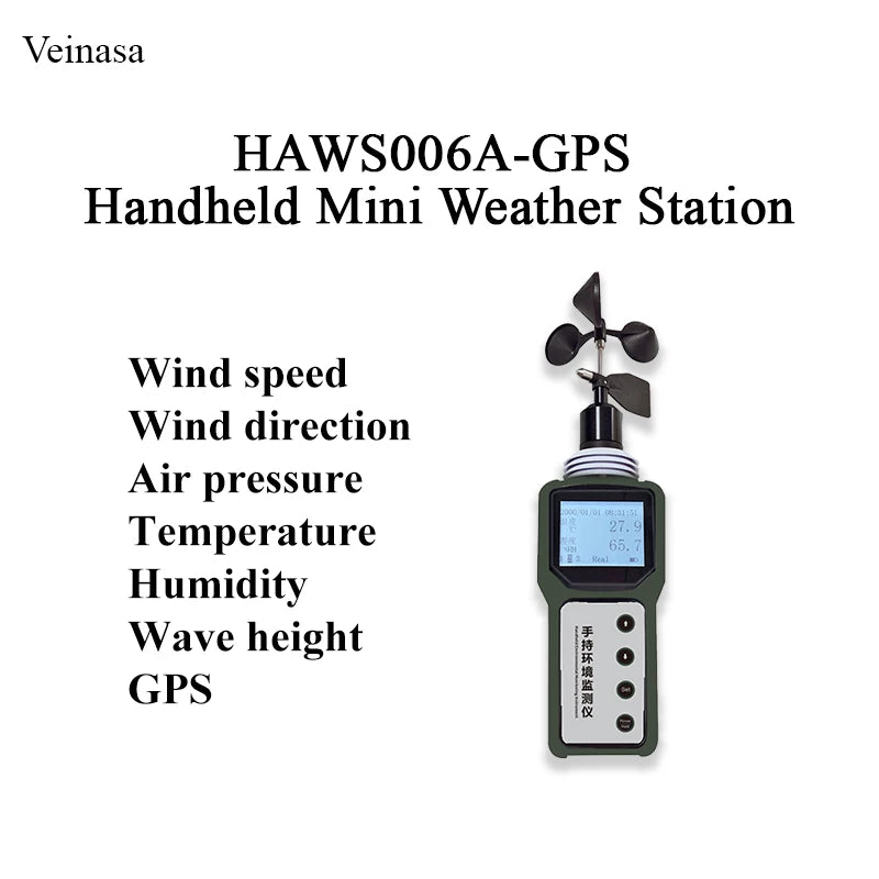 HAWS006A-GPS Handheld portable Weather Station  Temperature Humidity Pressure Sensor Outdoor GPS handheld weather station