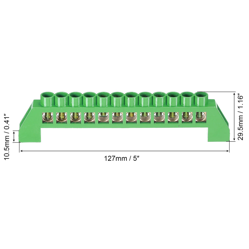 1/2Pcs 4/6/8/10/12 Positions Terminal Block Connector Strip Brass Zero Line Ground Bar Electrical Distribution Wire Screw Termin