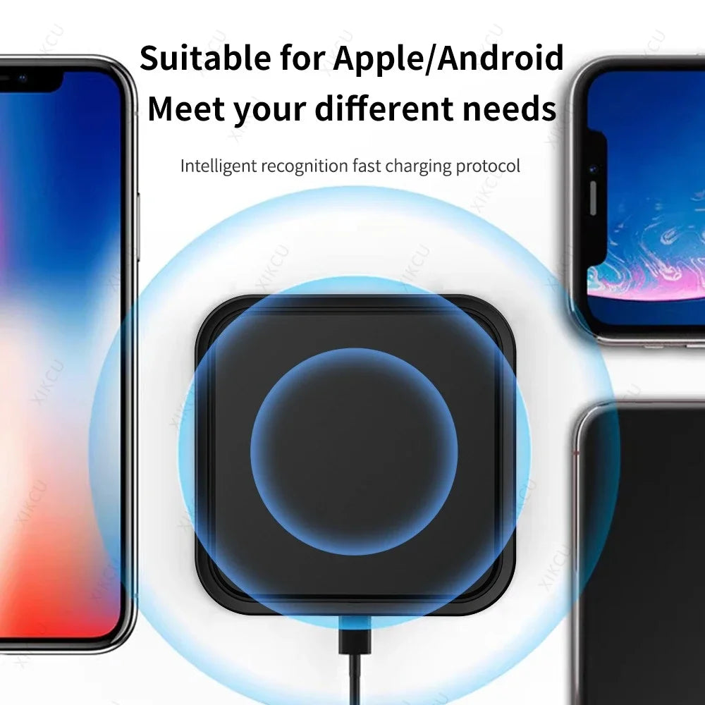 MINI Wireless Charger Station with Cooling Hole for iPhone 17 16 Pro Max 15 14 13 12 Samsung Xiaomi Pro Max Fast Charging Pad