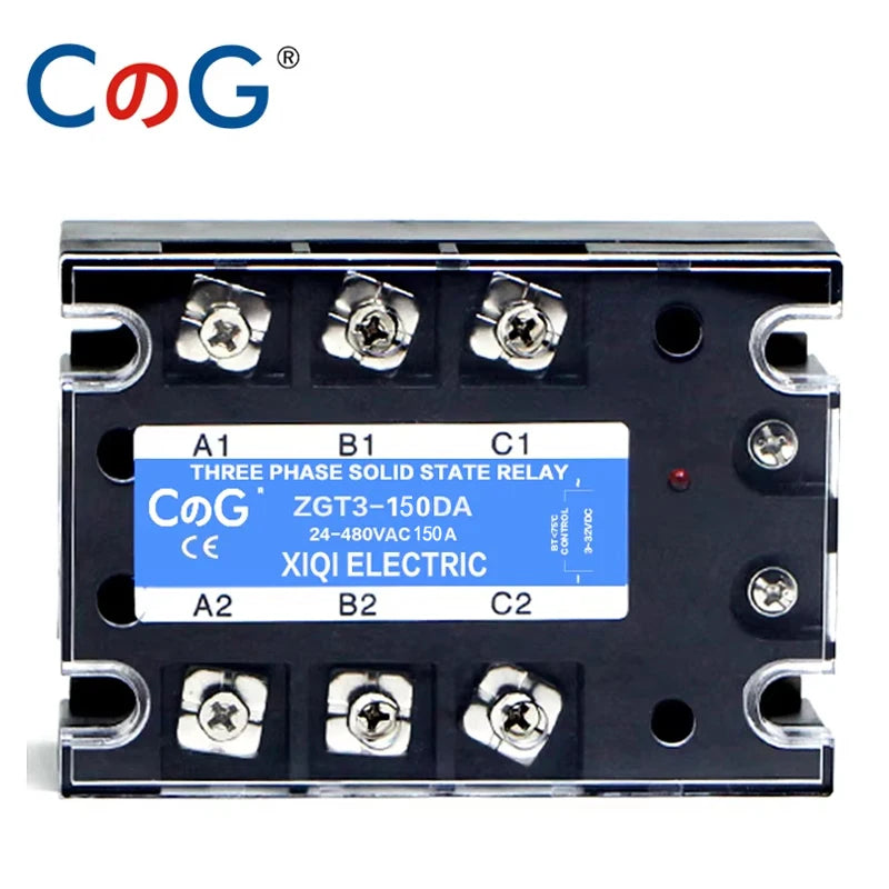 CG 3 Phase 10A 25A 40A DA 60A 80A 100A 150 200A Three Phase SSR 3-32V DC Control 24-480V AC Solid State Relay SSR AC Three DC-AC