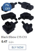 IEC Straight Cable Plug Connector C13 C14 10A 250V Black female&male Plug Rewirable Power Connector 3 pin AC Socket