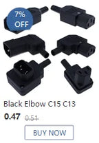 IEC Straight Cable Plug Connector C13 C14 10A 250V Black female&male Plug Rewirable Power Connector 3 pin AC Socket