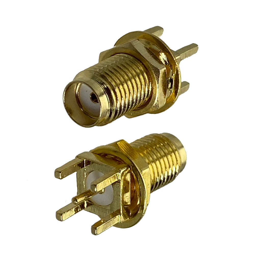 1pcs Connector SMA RP SMA  Male Plug & Female Jack Solder PCB & PCB edge Clip Mount Wire RF Coaxial Converter Brass FJP-810