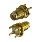 1pcs Connector SMA RP SMA  Male Plug & Female Jack Solder PCB & PCB edge Clip Mount Wire RF Coaxial Converter Brass FJP-810