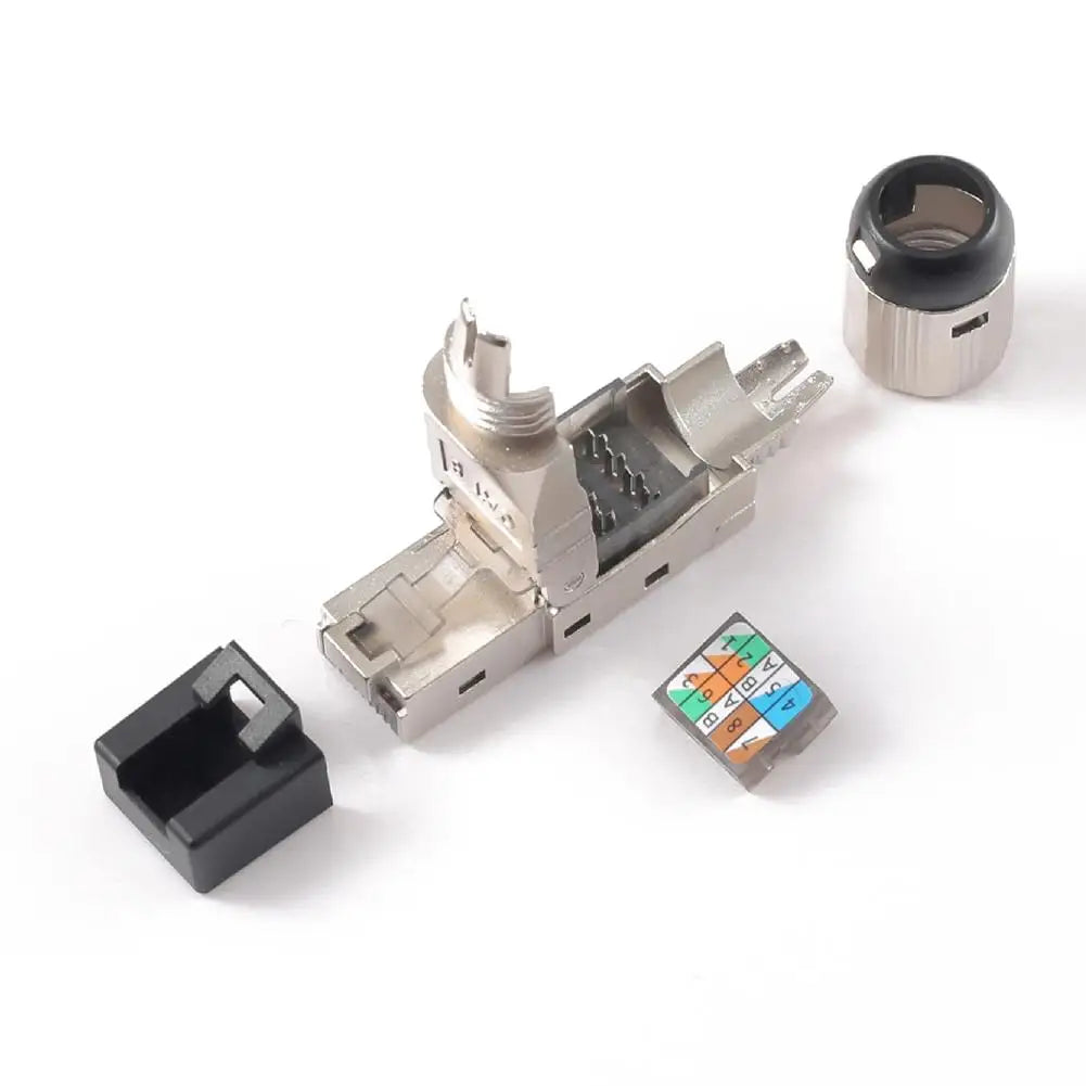 CAT6A Cat8 Cat7  RJ45 Shielded Toolless Connector, 10Gbps Professional Ethernet Modular Plug for Network Cable for 22AWG-24AWG