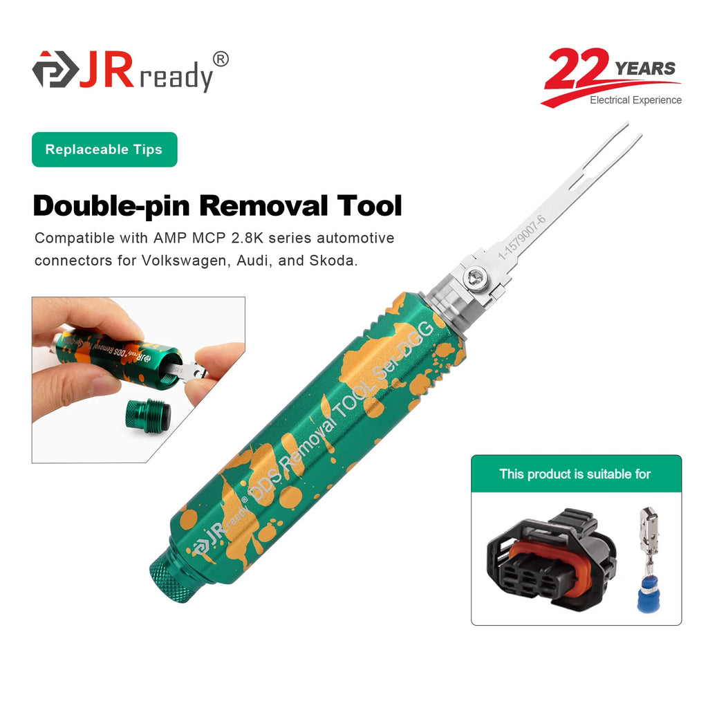 JRready JRDDS Series Dual-Pin Terminal Extraction Tool Removal Tool for Deutsch Molex AMP/TE Delphi JST Harting Connectors