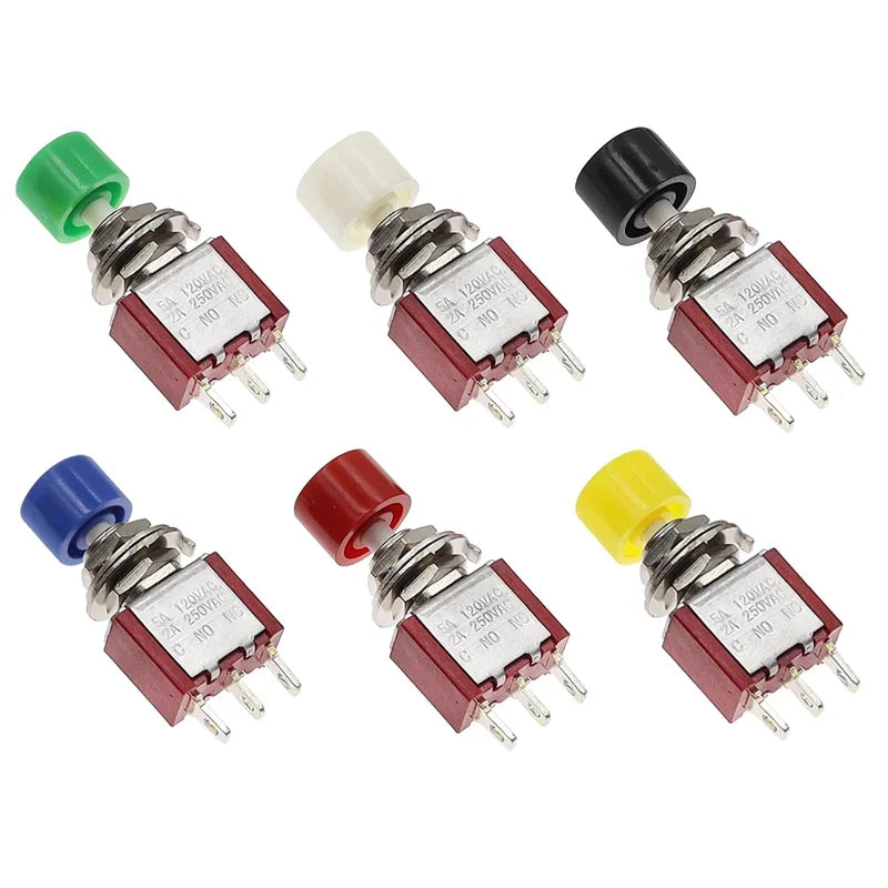 5/20/100PCS 6MM 3Pin C-NO-NC DS-612 Mini Momentary Automatic Return Push Button Switch ON-(ON) 2A250VAC/5A120VAC Toggle Switch