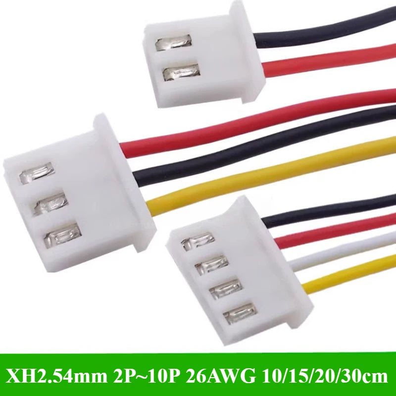 JST XH2.54 Electronic Wire Single Head Tin Plated Connecting Wire 10cm/15cm/20cm/30CM XH 2.54mm Pitch Cable 2/3/4/5/6/7/8/9/10P