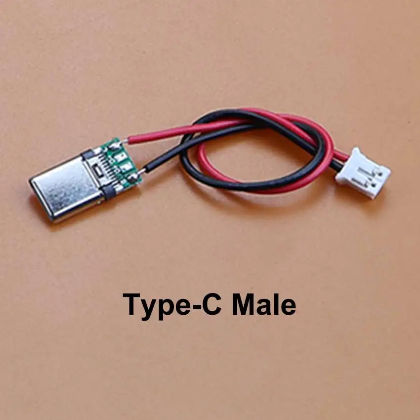 5pcs USB Adapter Cable PH2.0mm Terminal Micro USB Jack Type-C Charging Port 2P Strip Line Of Solder Joint Male Female Connector