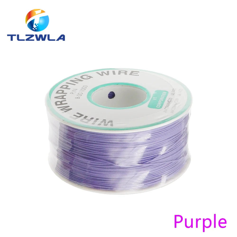 30AWG 0.5MM PCB Flying Jumper Wire OK Line Wrapping Wrap Flexible Insulation Tin-Plated 250Meter 820FT Single Conductor