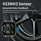 Yangood TMPS Motorcycle Tire Pressure Sensor Waterproof LCD Color Display Real-Time Safety Tire Pressure Monitoring System