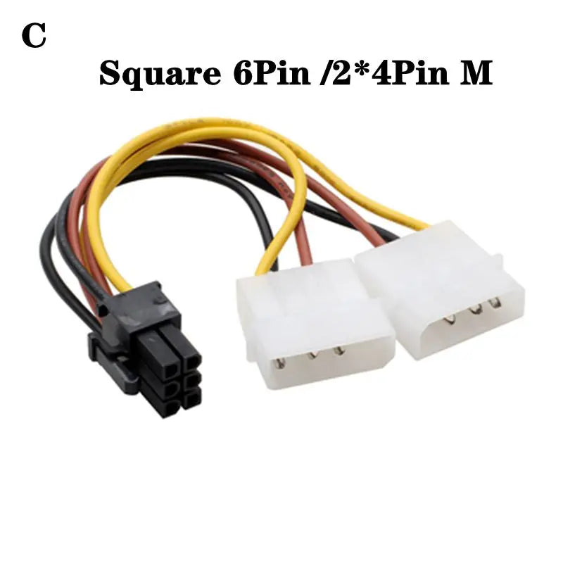 20cm Power 6Pin 8Pin 4Pin 15Pin SATA Male to 4Pin IDE Molex Female 15Pin SATA Female Power Cable Computer Cable 6Pin To 8Pin