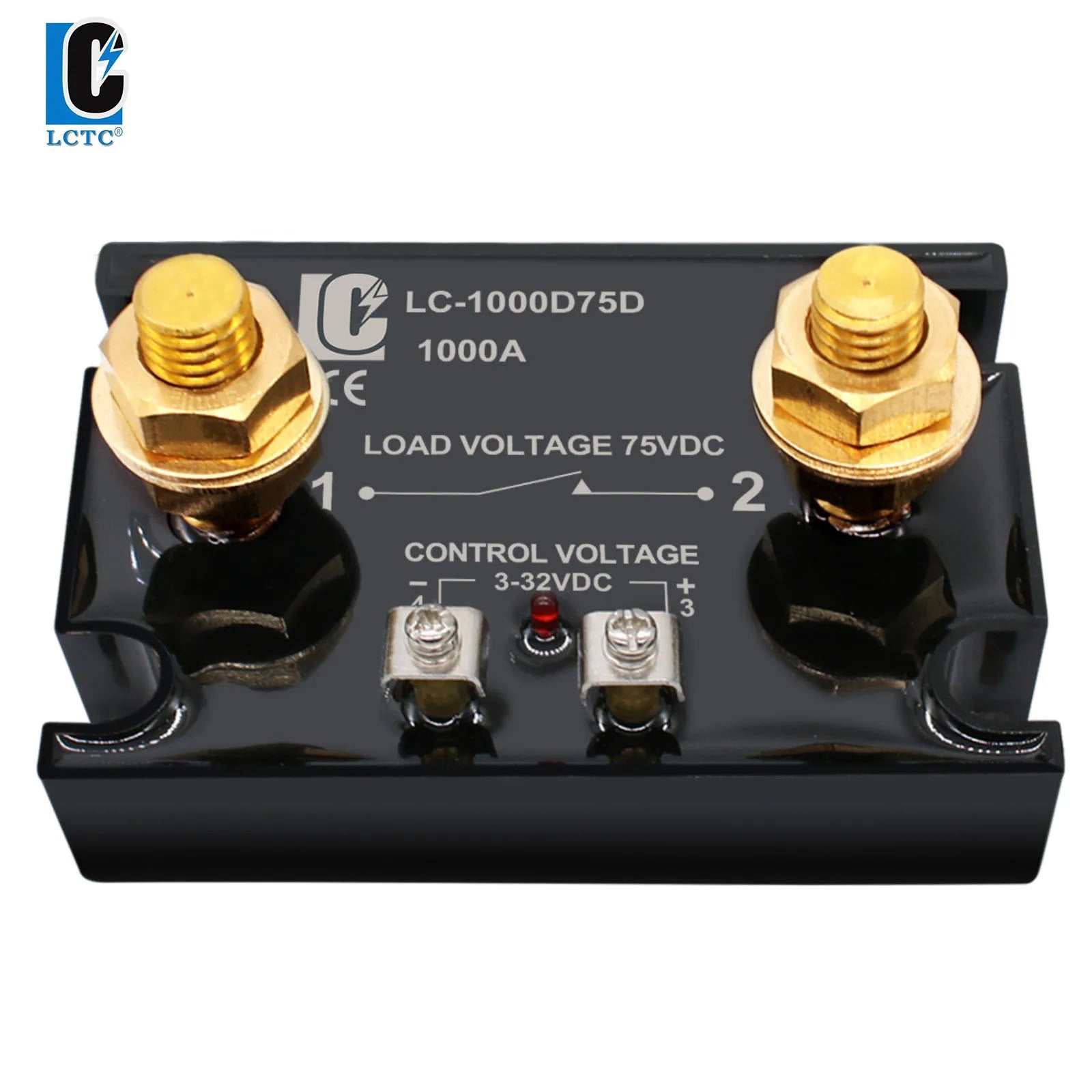 LCTC SSR-1000DD DC Control DC Solid State Relay 1000A High Power DC Relay Single Phase 3-32VDC Large Current Crydom With LED