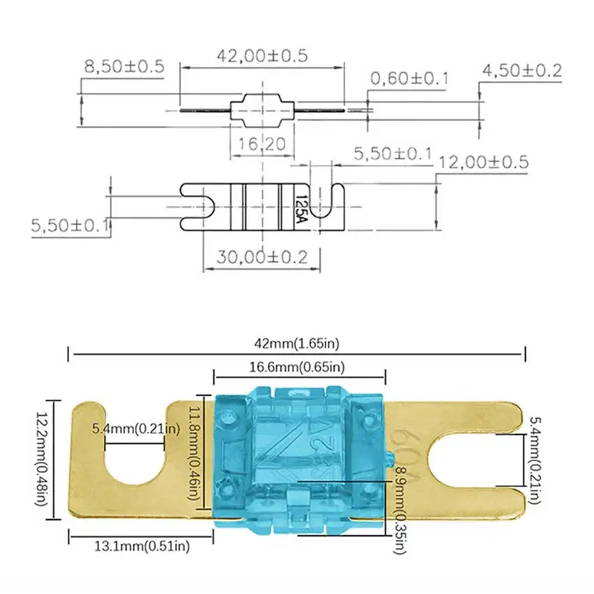 1/5/10pcs ANL U-Shaped Stud Car Fuses Mini Car Stereo Audio AFS Fuse 20A 30A 40A 50A 60A 70A 80A 100A 125A 150A 32V Auto Fuse