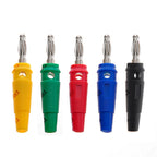 5PCS 4MM Green Yellow Banana Plugs Connector Solderless Video Musical Speaker Stackable Cable Wire Pin Banana Plug Connectors