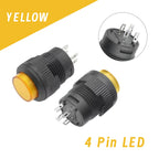 5/20/100PCS Self Reset/Self-locking 16MM Momentary Push Button Switch 4Color LED Lighting 2Pin 4Pin R16-503/AD R16-503/BD