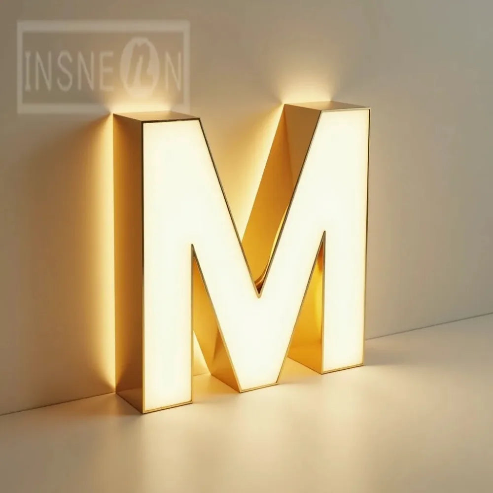 3D Custom Luxury LED Luminous Acrylic Metal Wall Letters - Business Logo Signboard for Cafe Wall Decor & Commercial Advertising