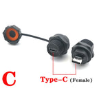 New D Type Chassis Connector USB Micro Type C HDMI-compatible Female to Female Converter Panel Mount DIY Jack with Dust Cover