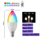 1-10PCS Smart RGBW LED Bulb Spotlight E27 E14 B22 GU10 6W 10W with Infrared Remote Control Suitable for Colorful Home Lighting