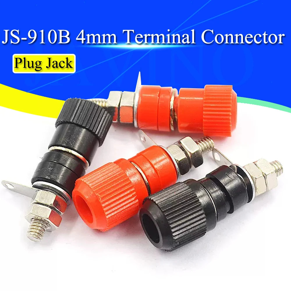 5/25/50PCS Terminal Blocks JS-910B 4mm Amplifier Terminal Connector Binding Post Banana Plug Jack Mount
