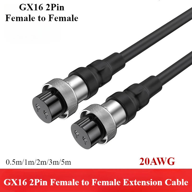 GX16 2/3/4 Pin Aviation Plug Male Female Wire Connector Extension Cable GX16 2/3/4 Core Ribbon Aviation Plug Power Cord Adapter
