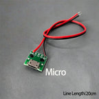 1-5PCS Micro/Mini/Type-C Female Connector Jack Charging Port USB Type C Socket With Solder Wire PH2.0 Line Length 8cm