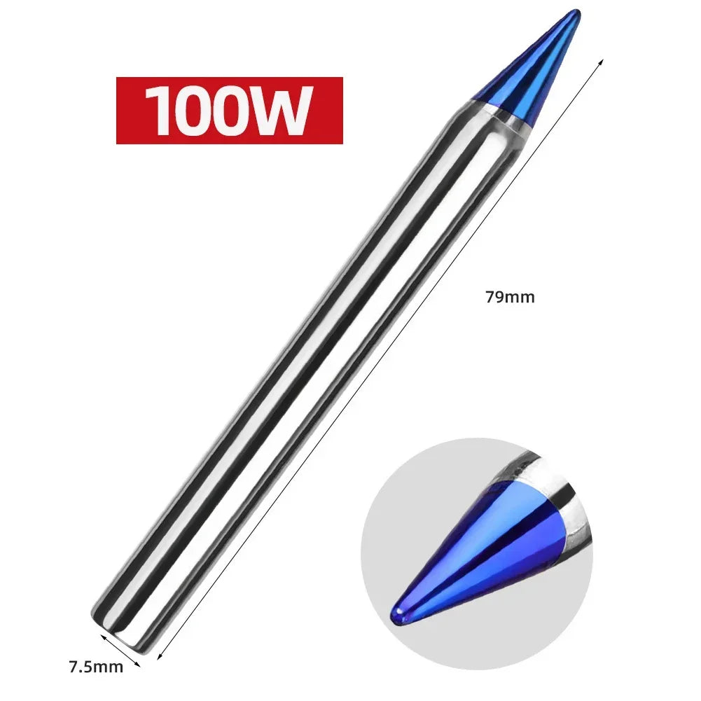 1pc Soldering Iron Tips Blue Pointed Welding Tips 30/40/60/80/100/150W External Heat Soldering Iron Lead-Free Station Solder