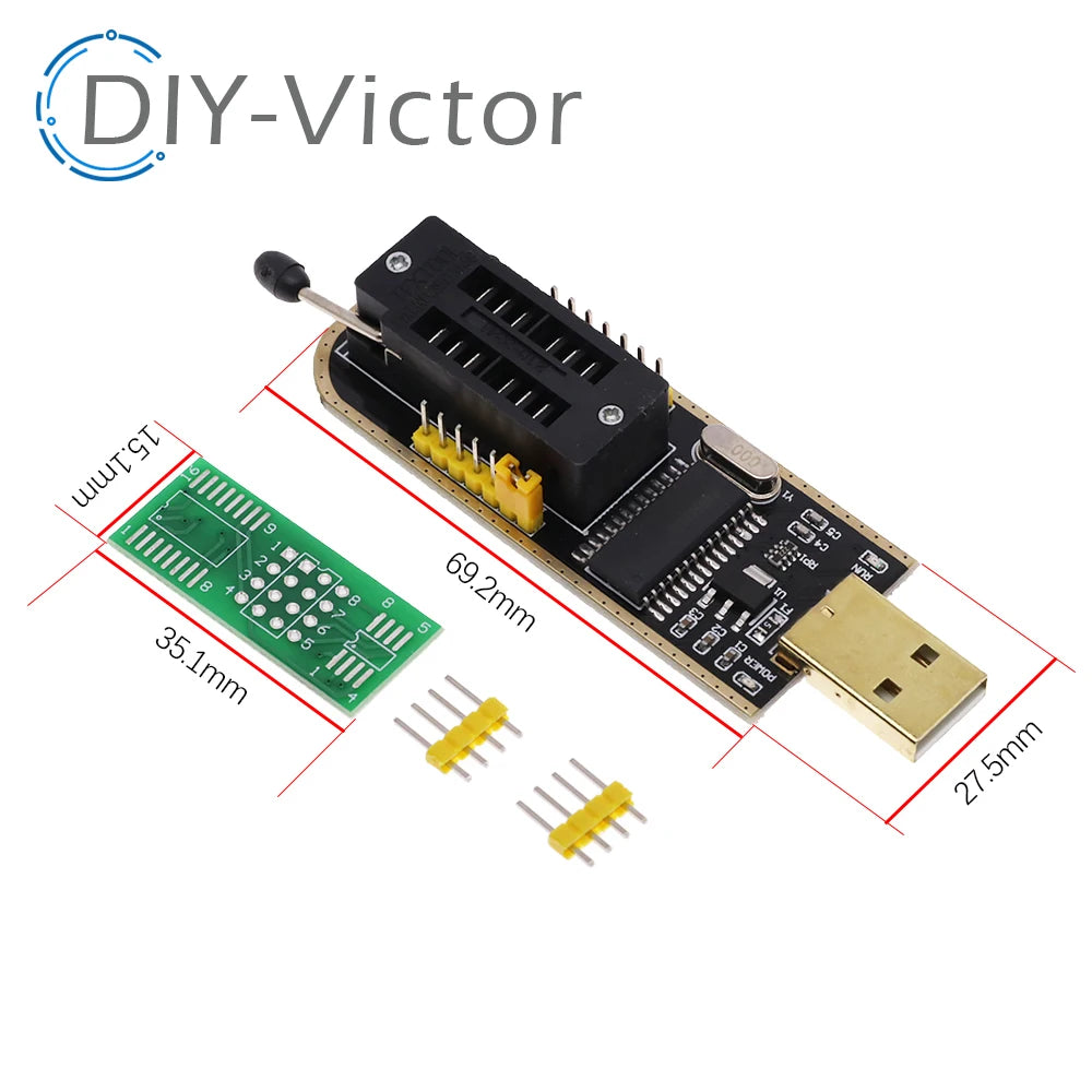 CH341 USB programmer with SOP8 SOP8 SOP Test Clip IC socket programer support many 24/25XX SPI flash EEPROM chip