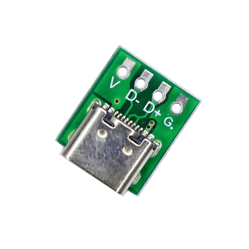 USB 3.1 Type-C 16-Pin Test Breakout Board Full Pinout Adapter Socket for Diagnosis & Data Cable Prototyping