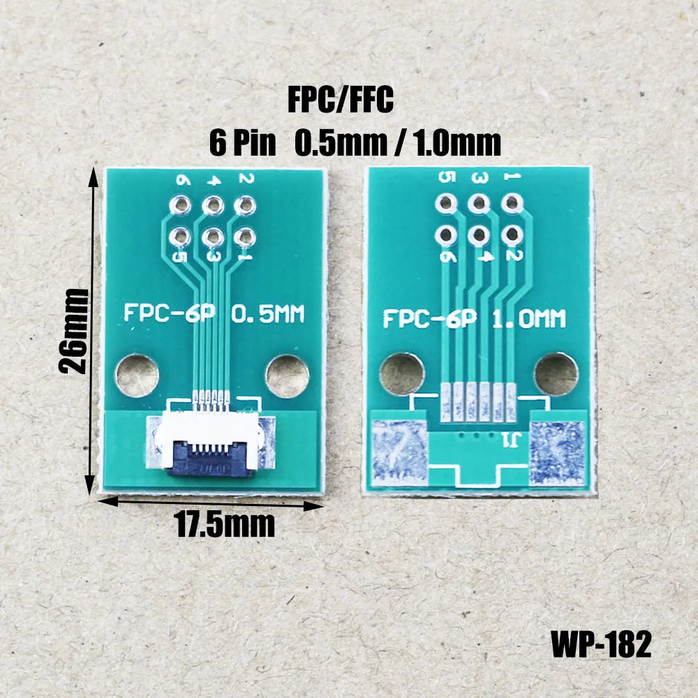 1pcs FPC/FFC Welding 0.5 Seat Connection 0.5mm Pitch Connector SMT To 2.54mm Flexible Cable Adapter Board 6 8 10 20 50 60 80 Pin