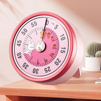 Cute 60-Minute Visual Timer with Stand Stopwatch Alarm Clock Mechanical Timer Visualization Magnet Countdown Clock Kids Study