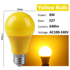 2-10pcs Colorful Bulb B22 E27 110V 220V Red Yellow Blue Green Pink Purple Orange Light Bulb Lamp for Home