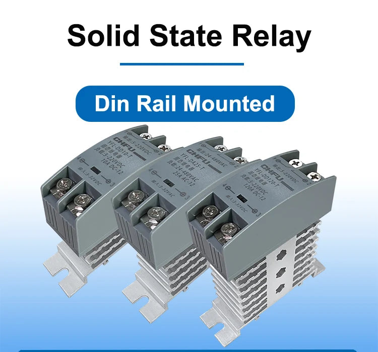 Solid State Relay 10A 25A 40A 60A 80A 100A 120A Din Rail Relay With Radiator SSR Single Phase AC-AC DC-DC
